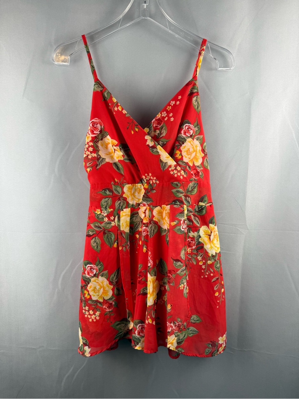Purple Snow Red Floral Romper Dress Large Boho Festival Coquette